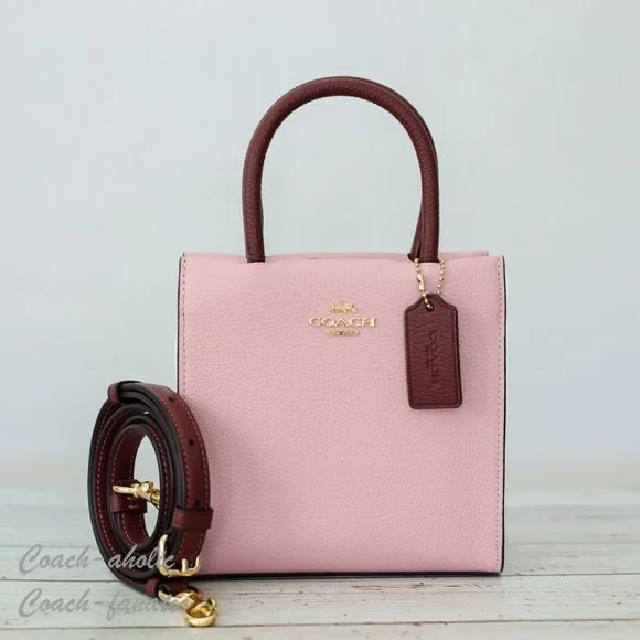 NWT Coach CE598 Mini Cally Leather Crossbody in Powder Pink/Wine - Picture 4 of 10
